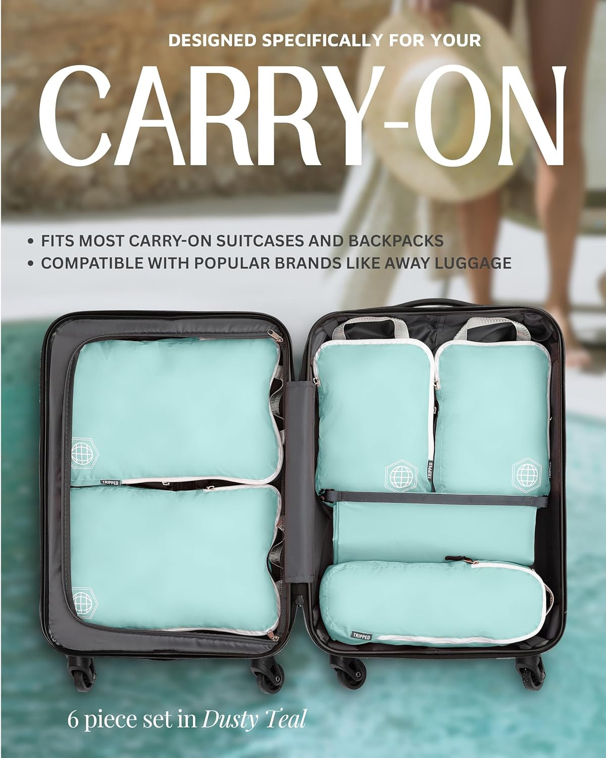 Compression Packing Cubes Set for Travel - Lightweight, Durable Clothes Organizer for Carry-On Luggage and Suitcases by